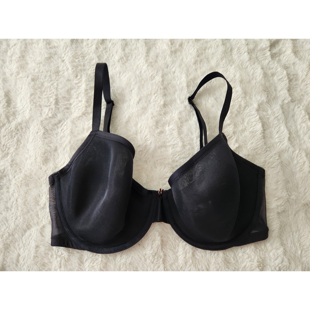Savage X Fenty Black Microfiber Mesh Unlined‎ Underwire Bra 36DDD Rihanna
